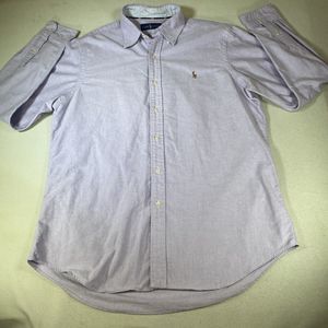 Polo Lauren Ralph  Mens Shirt  Large Light Purple Button Up Long Sleeve Preppy